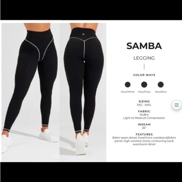 BuffBunny Onyx Black White Contrast Samba High-Waisted Leggings Size Small - Picture 11 of 11